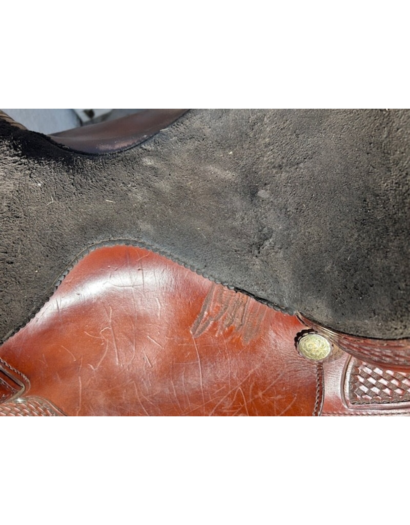 2002 TexTan Trail Saddle 16"  FQHB 7" Gullet