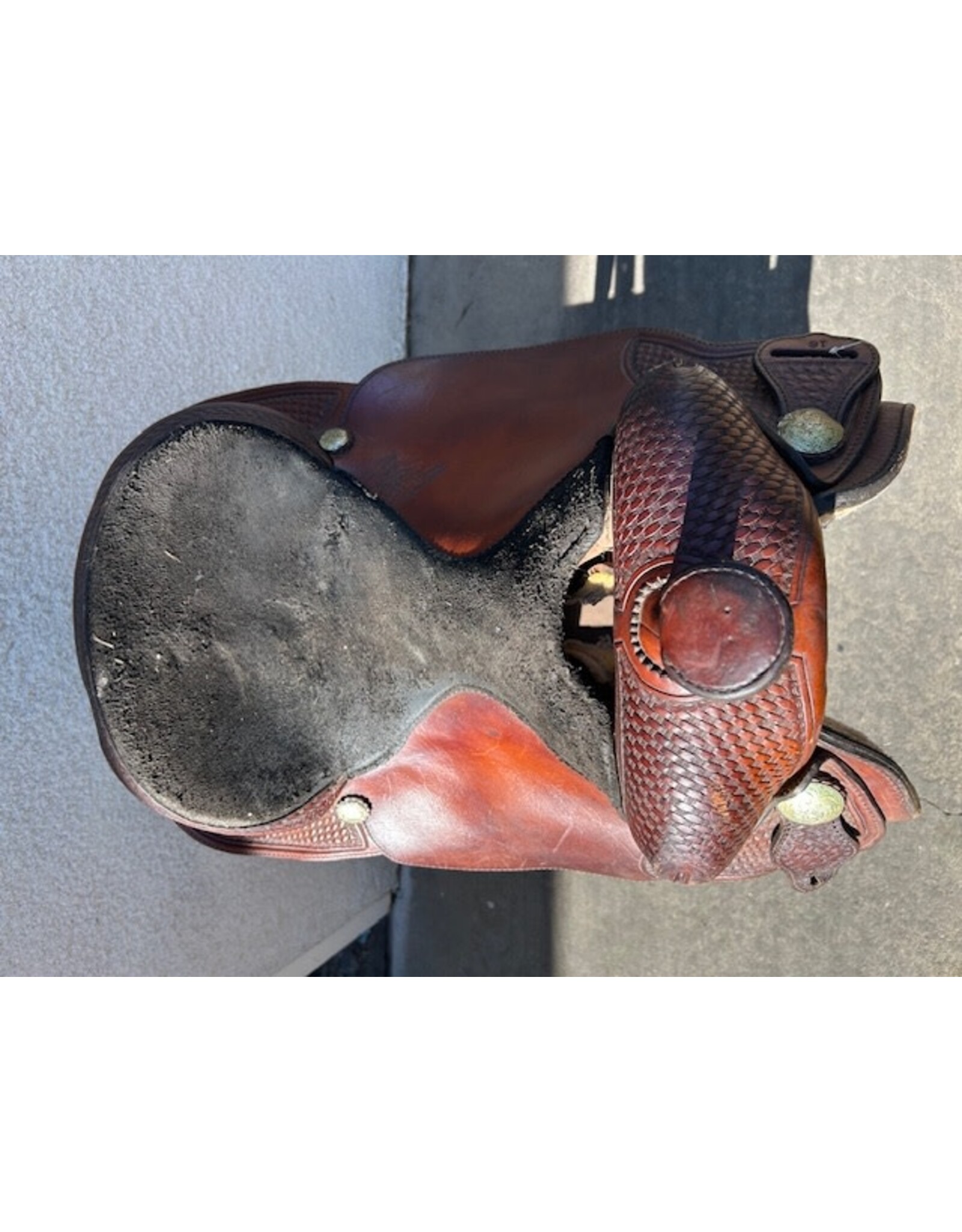 2002 TexTan Trail Saddle 16"  FQHB 7" Gullet