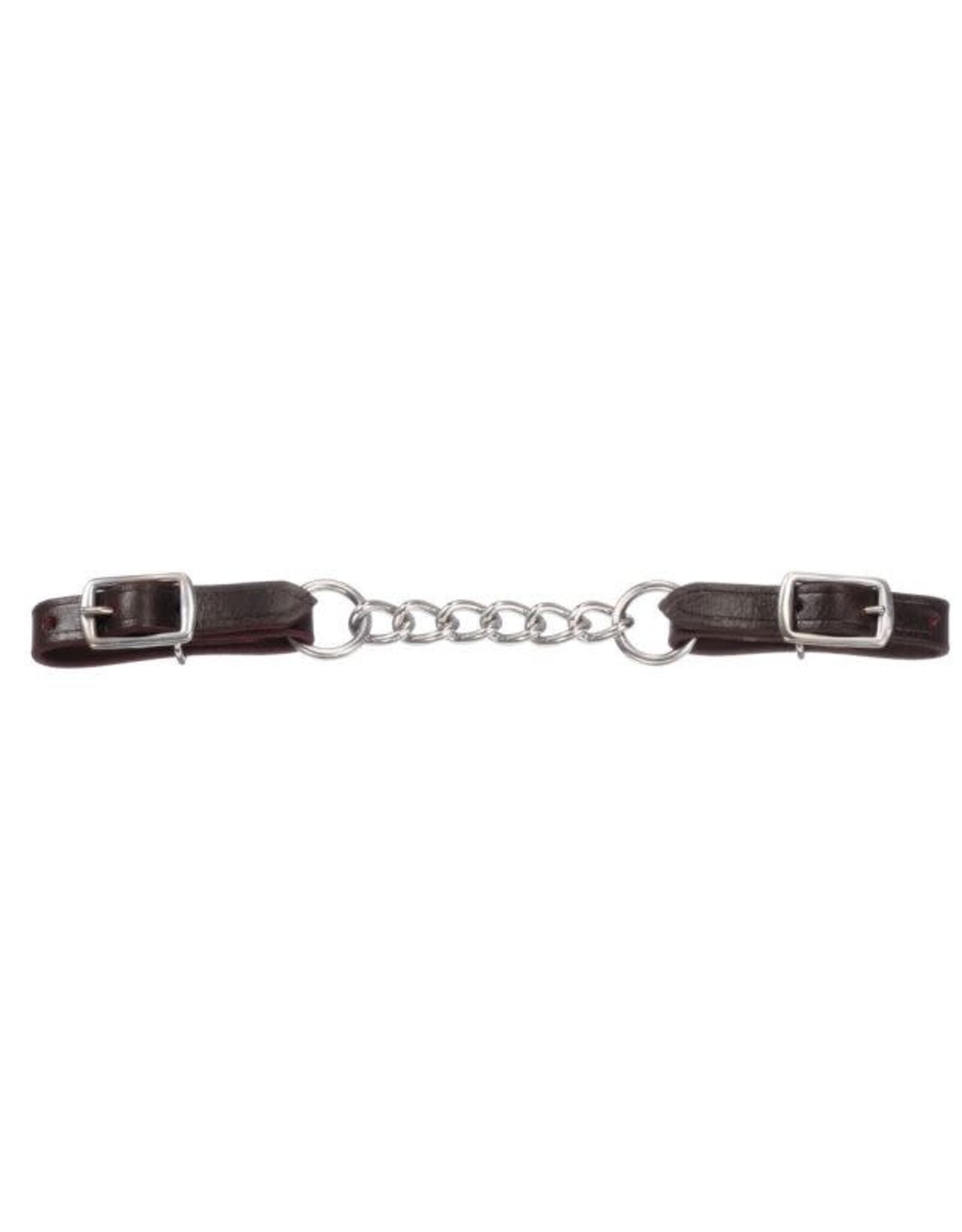 Royal King Leather Curb Strap with Single Chain Dark Oil