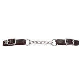 Royal King Leather Curb Strap with Single Chain Dark Oil