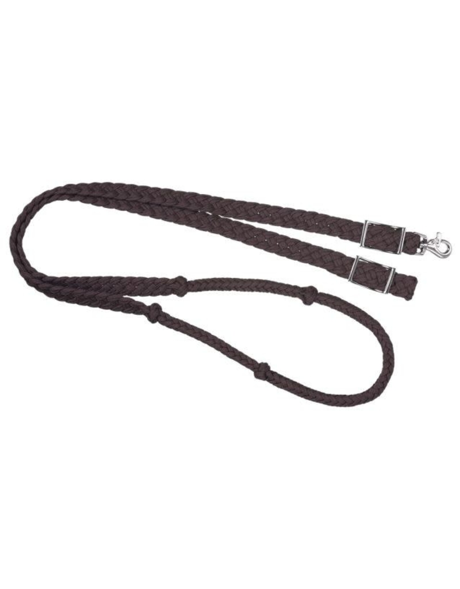 Tough 1 Deluxe Knotted Cord Roping Reins with Snap 8'