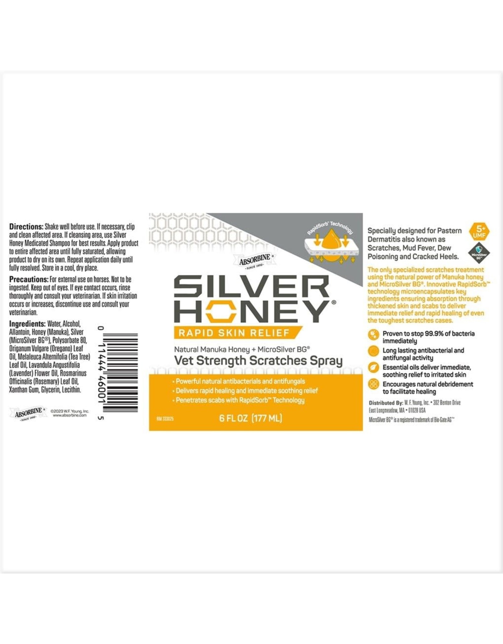 Silver Honey Rapid Skin Relief Scratches Spray 6oz