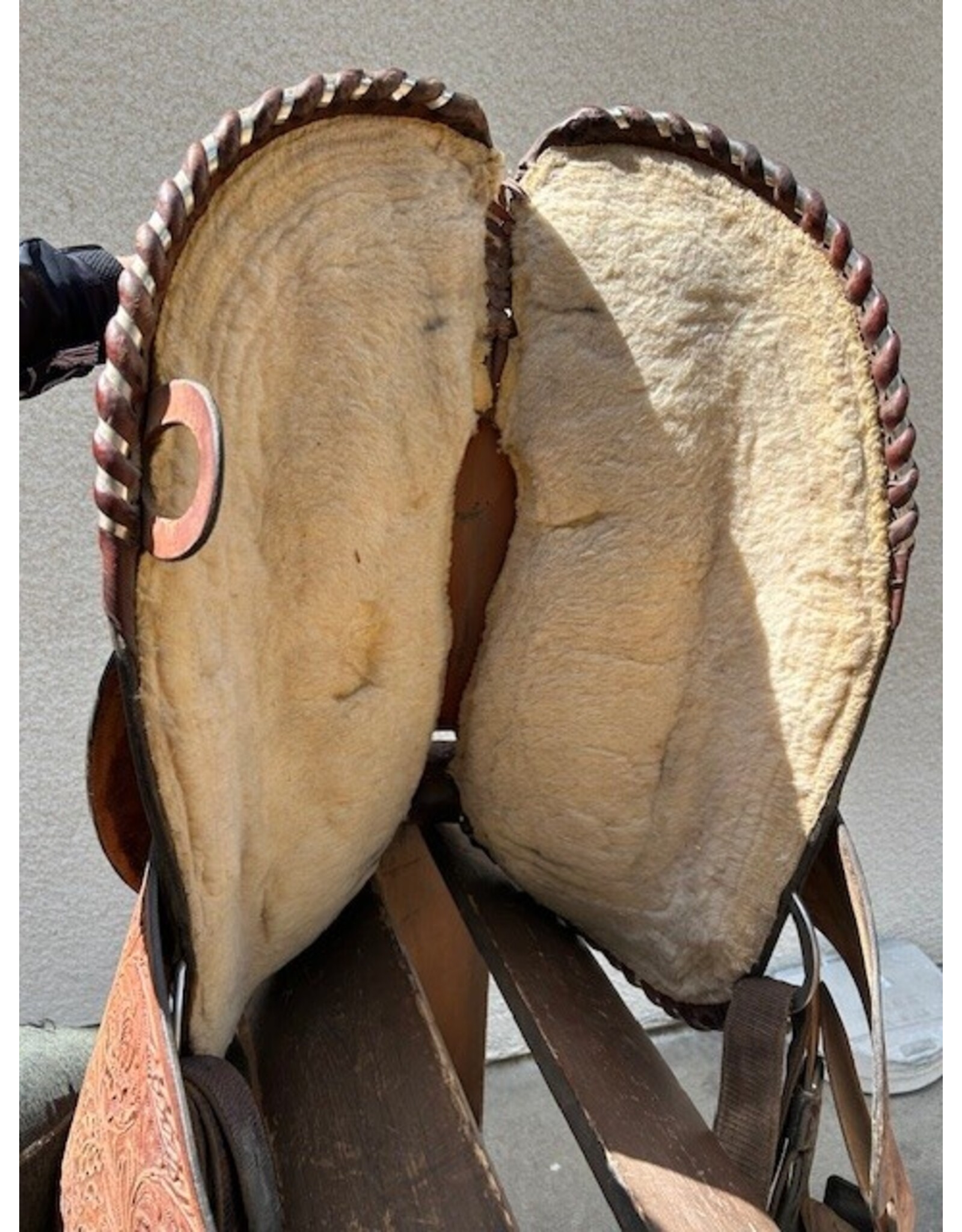 Western Trail Saddle with Tooling 15" Seat 7" Fullet