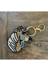 Golden Palomino Horse Hand-Beaded Keychain