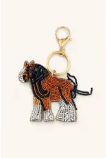 Little Chestnut Horse Hand-Beaded Keychain