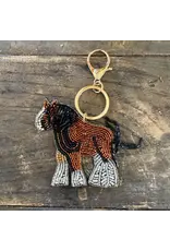 Little Chestnut Horse Hand-Beaded Keychain