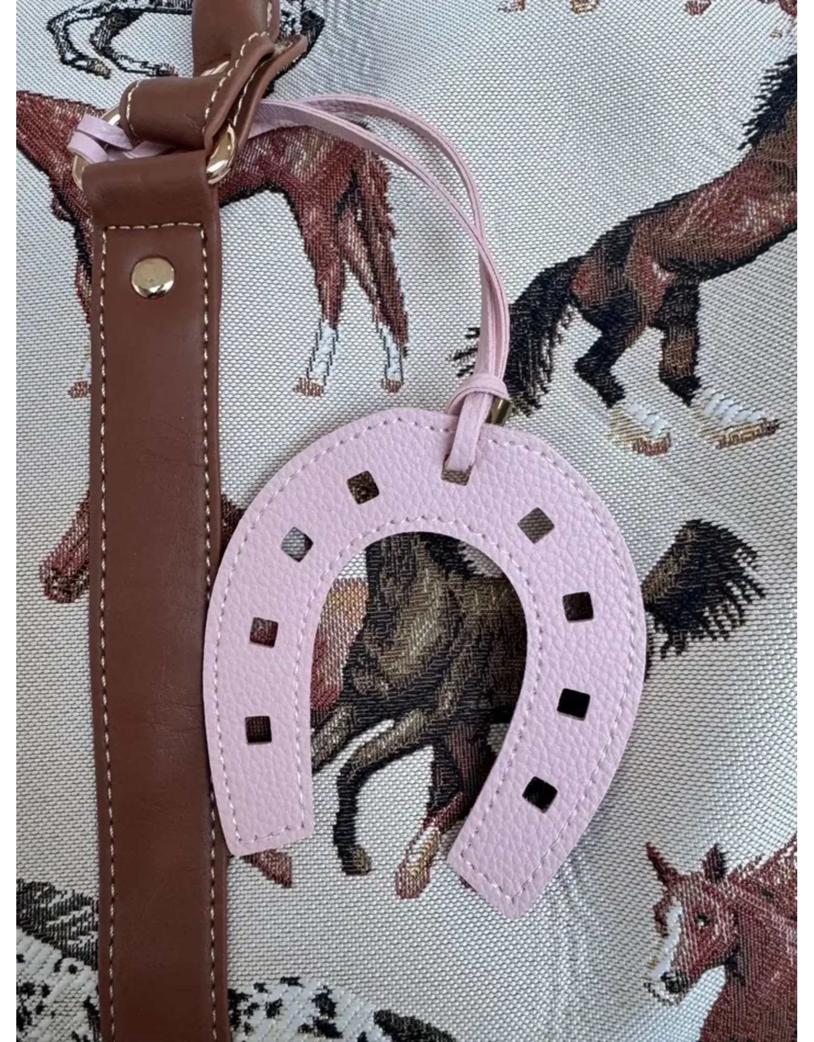 Lucky Pink Horseshoe Bag Charm
