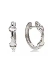 Snaffle Bit Hoop Earrings Silver