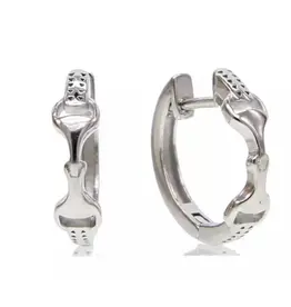 Snaffle Bit Hoop Earrings Silver