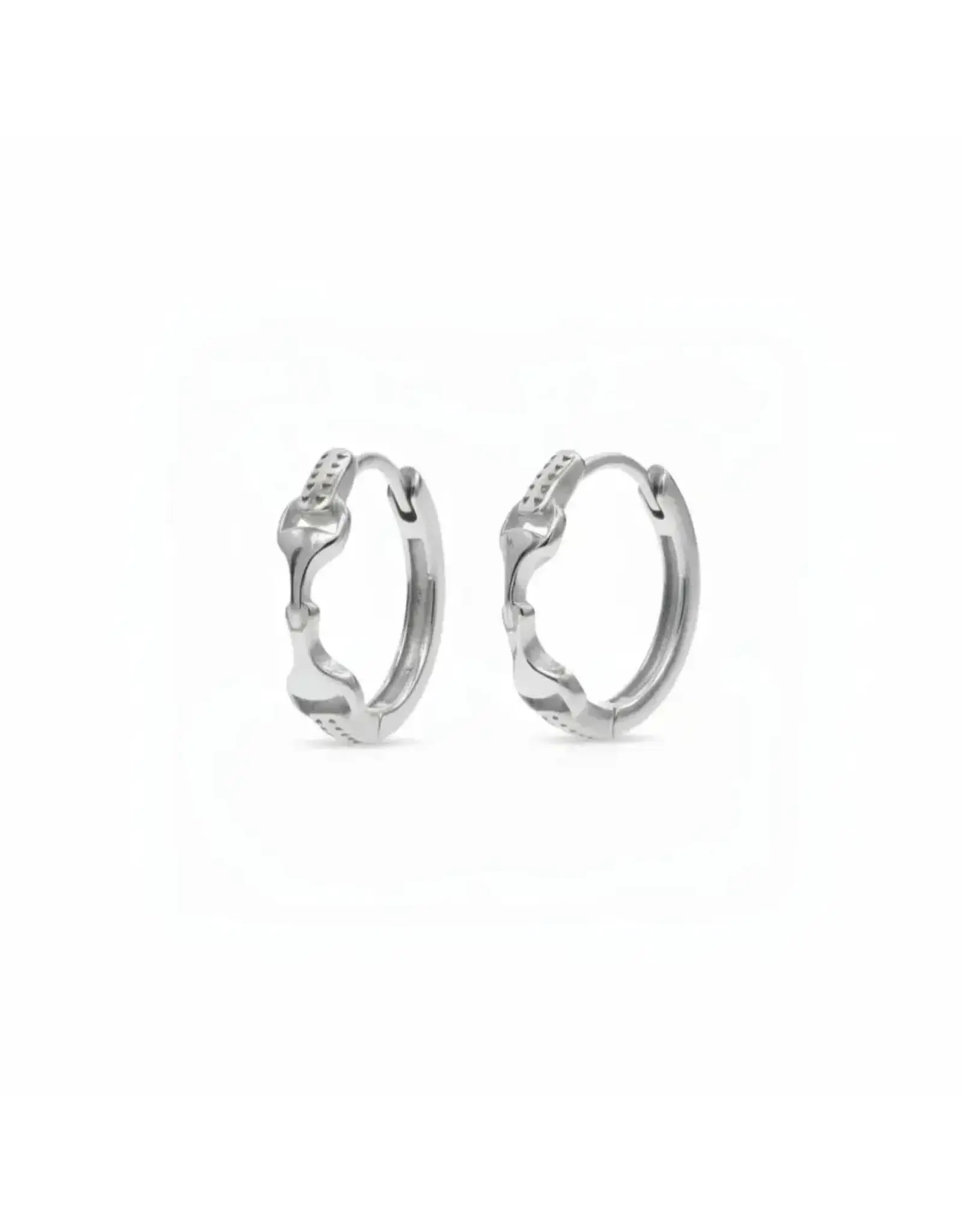 Snaffle Bit Hoop Earrings Silver
