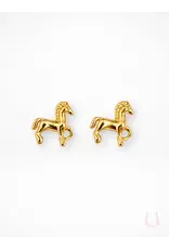 Bridle Up Hope Tiny Horse Earrings Sterling Gold