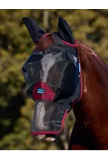 Weatherbeeta ComFiTec Fine Mesh Fly Mask With Ears & Nose Black/Burgandy