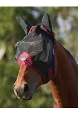 Weatherbeeta ComFiTec Fine Mesh Fly Mask With Ears Black/Burgandy