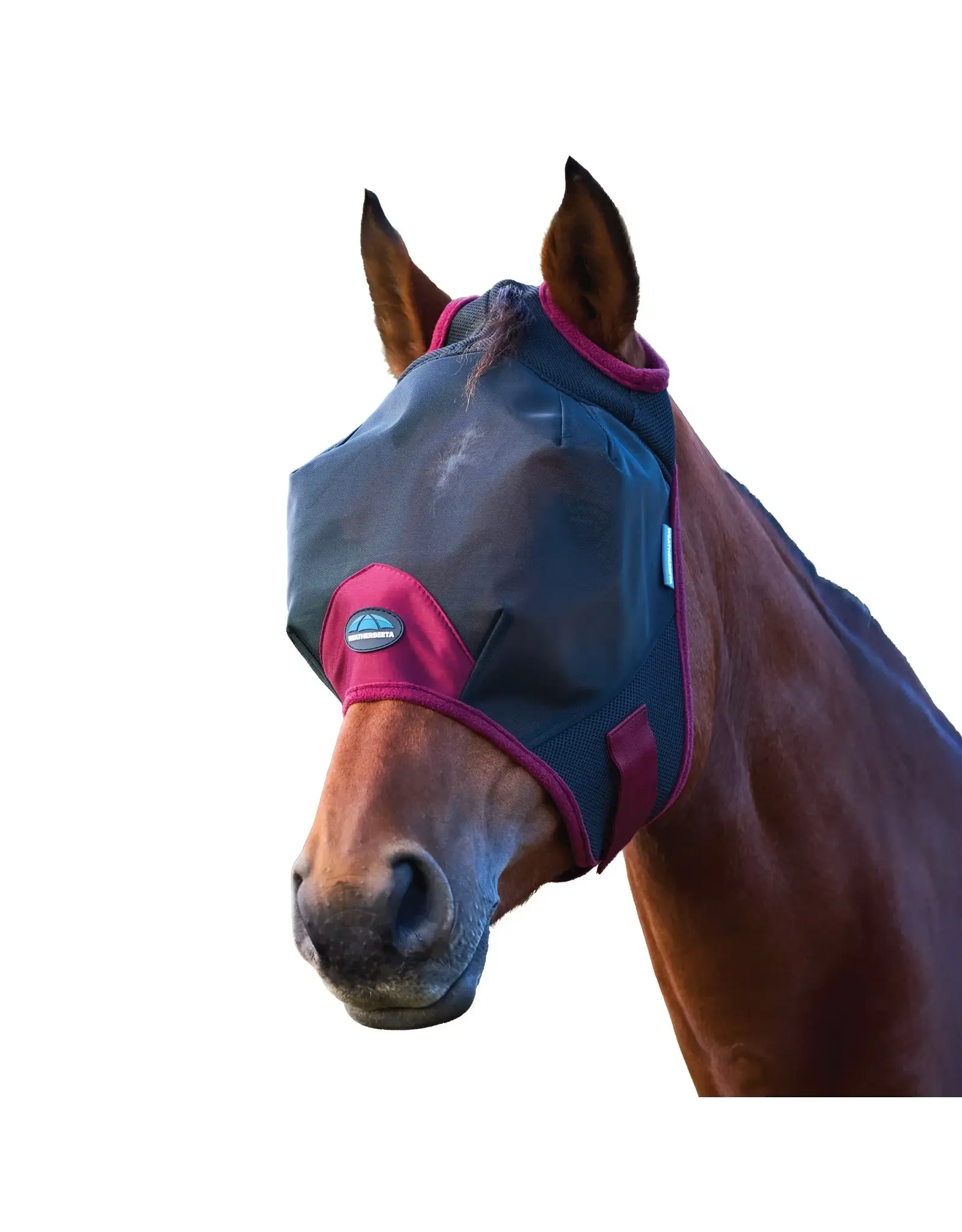 Weatherbeeta ComFiTec Fine Mesh Fly Mask Black/Burgandy
