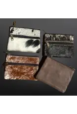 Cowhide Leather Coin Purse 2 Pocket Assorted