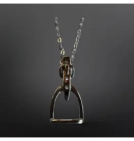 Westrian English Saddle Stirrup Iron Sterling Silver Necklace