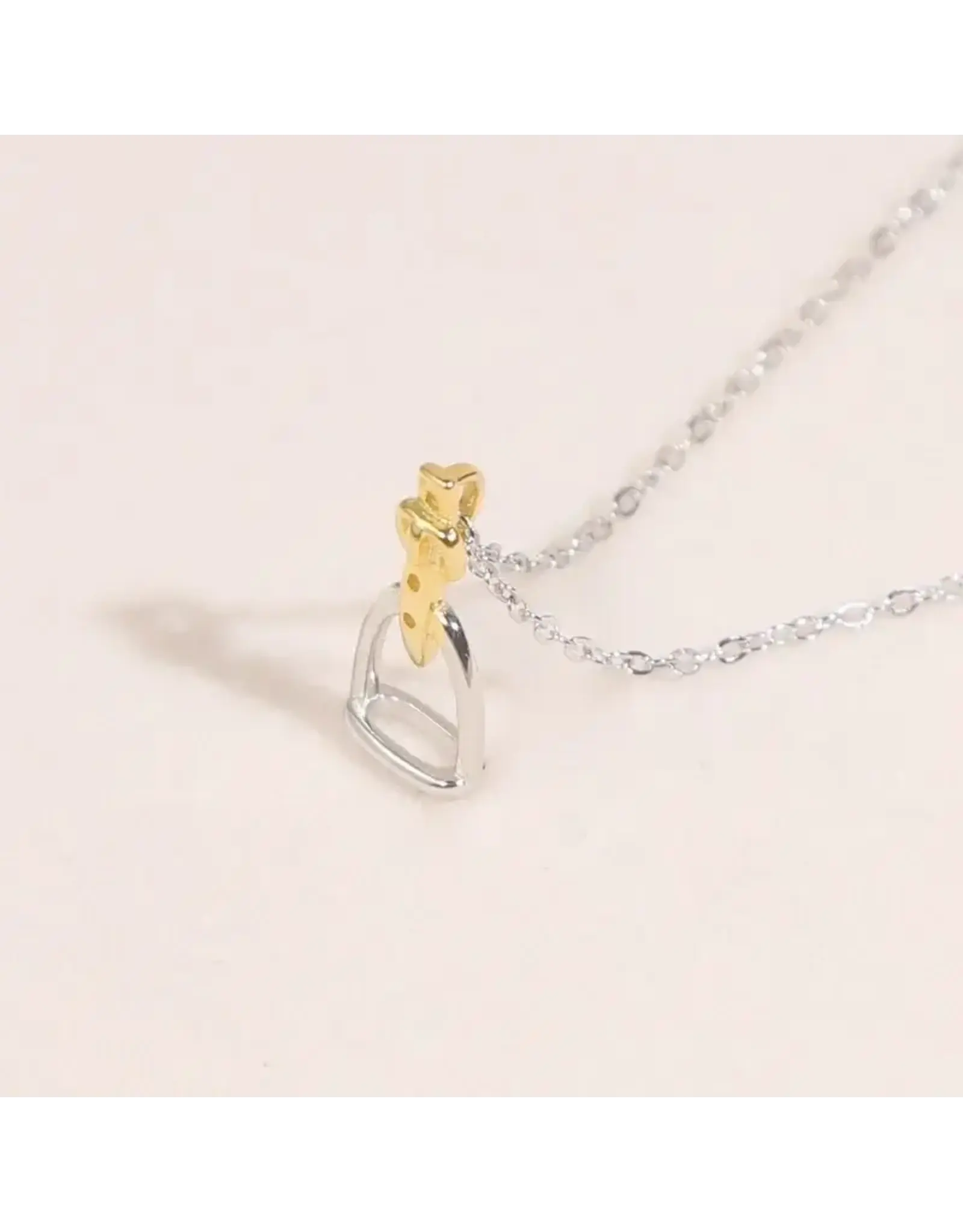 Westrian English Saddle Stirrup Iron Sterling Silver Necklace