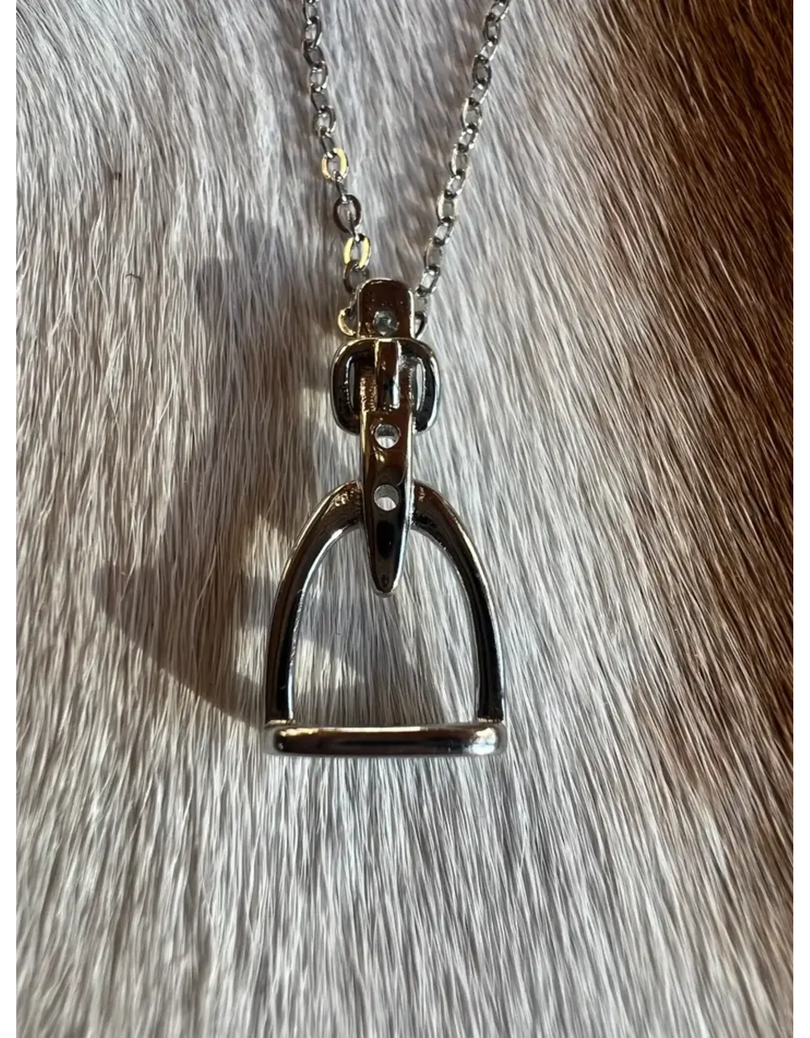Westrian English Saddle Stirrup Iron Sterling Silver Necklace