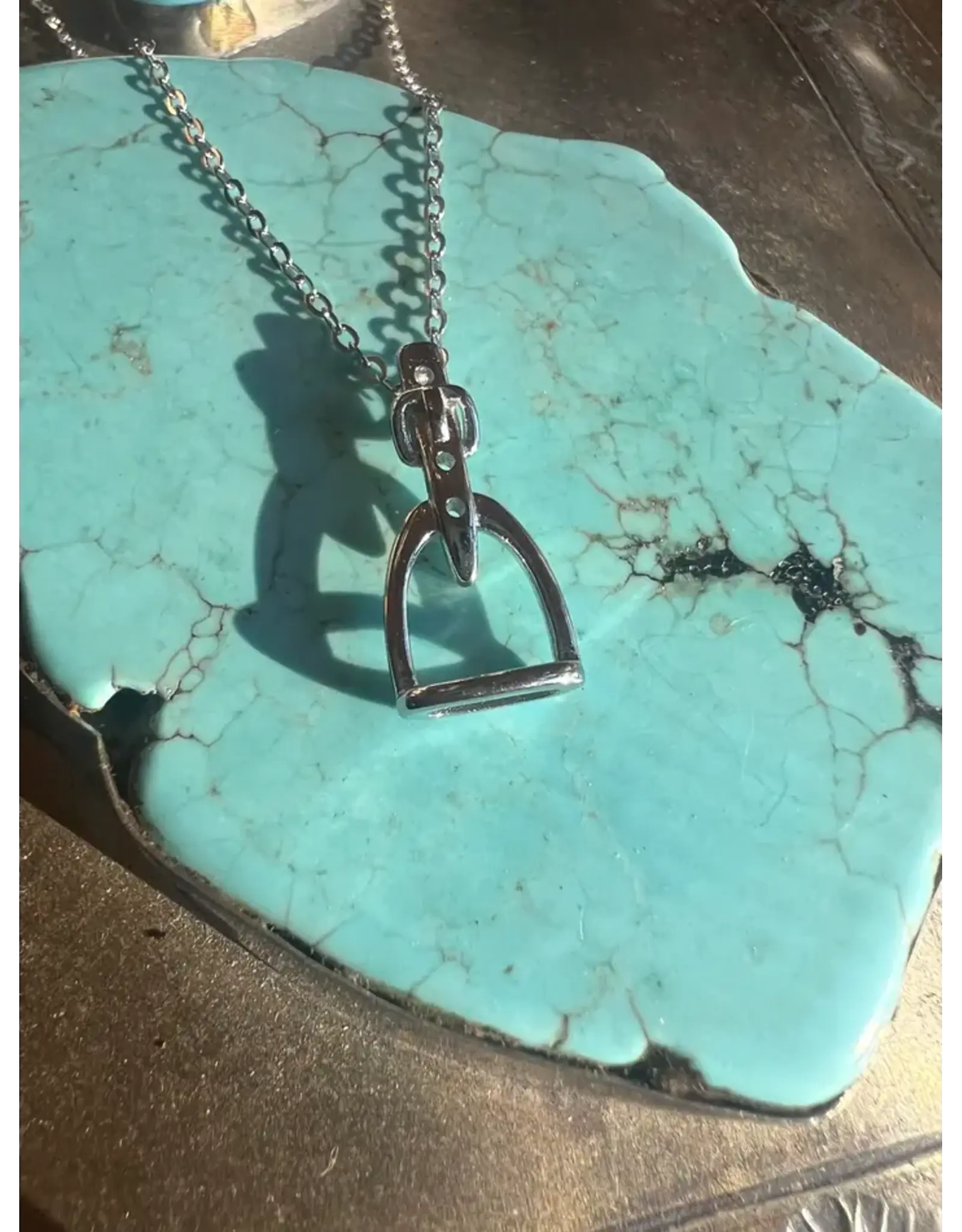 Westrian English Saddle Stirrup Iron Sterling Silver Necklace