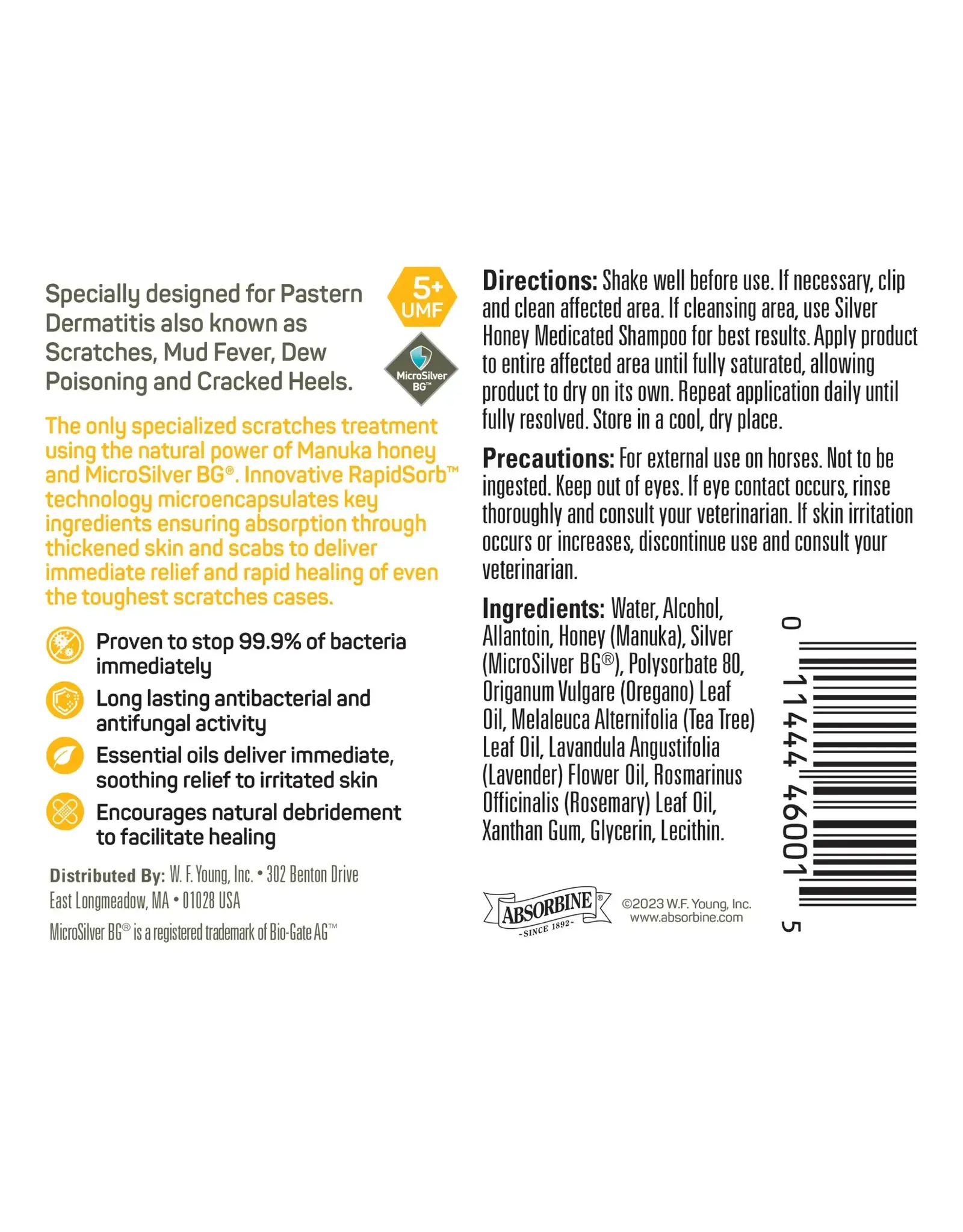 Silver Honey Rapid Skin Relief Scratches Spray 6oz