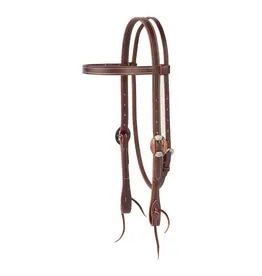 Weaver Latigo Western Headstall Classic Browband Burgandy