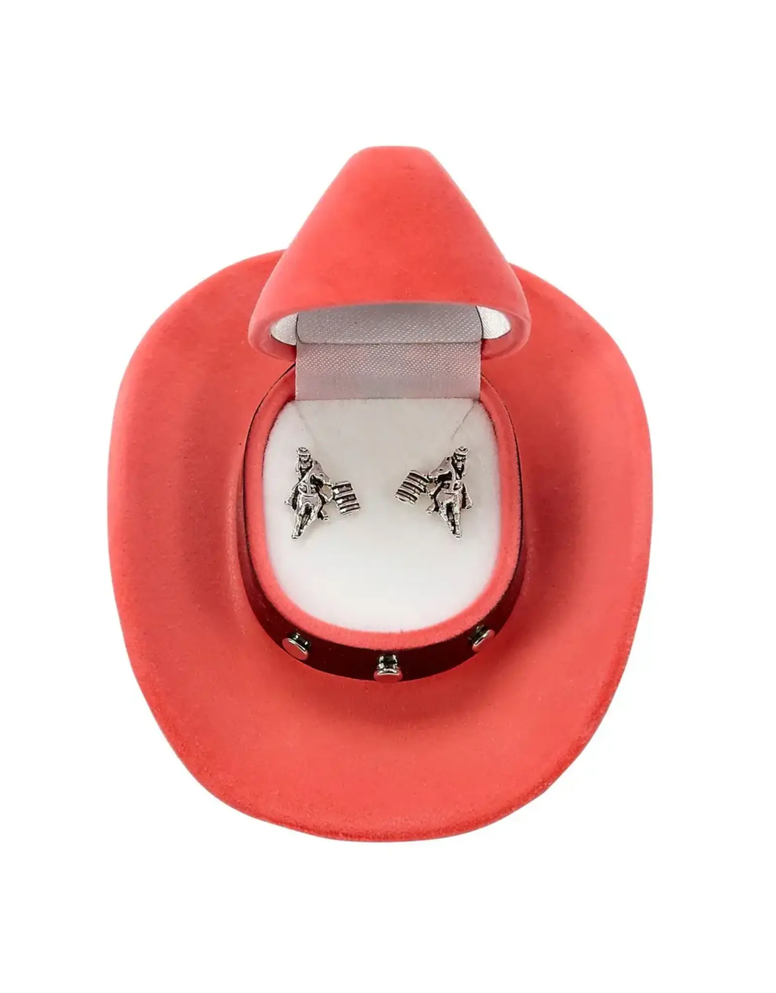 Barrel Racing Earrings w/ Cowboy Hat Gift Box