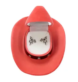 Barrel Racing Earrings w/ Cowboy Hat Gift Box