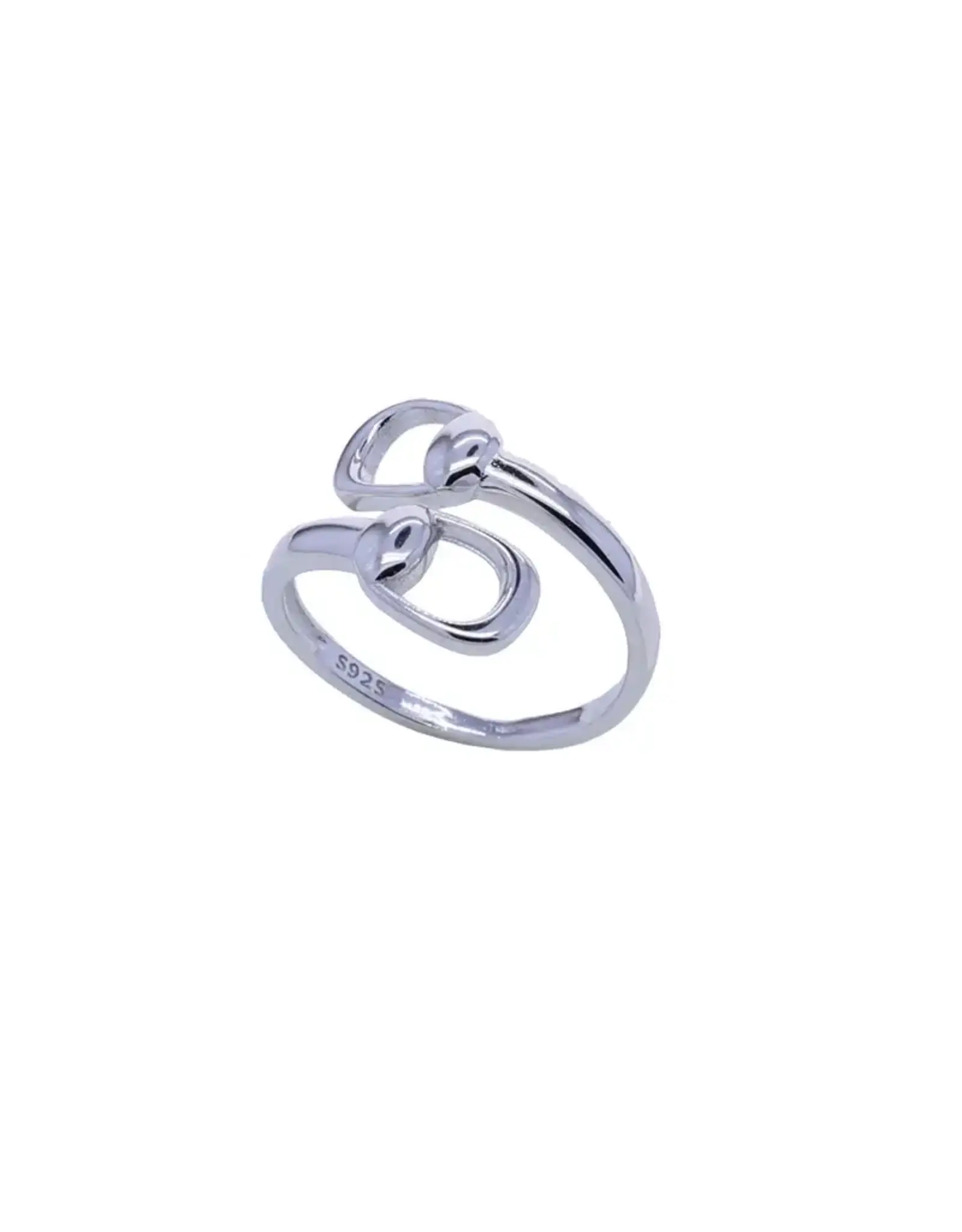 AWST International Snaffle Bit Sterling Silver Adjustable Wrap Ring