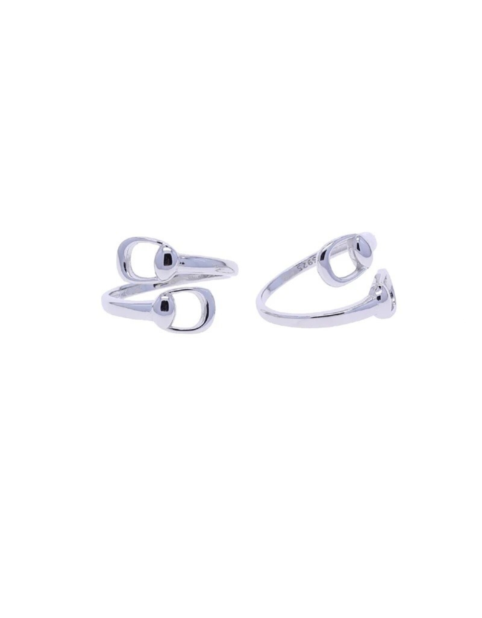 AWST International Snaffle Bit Sterling Silver Adjustable Wrap Ring