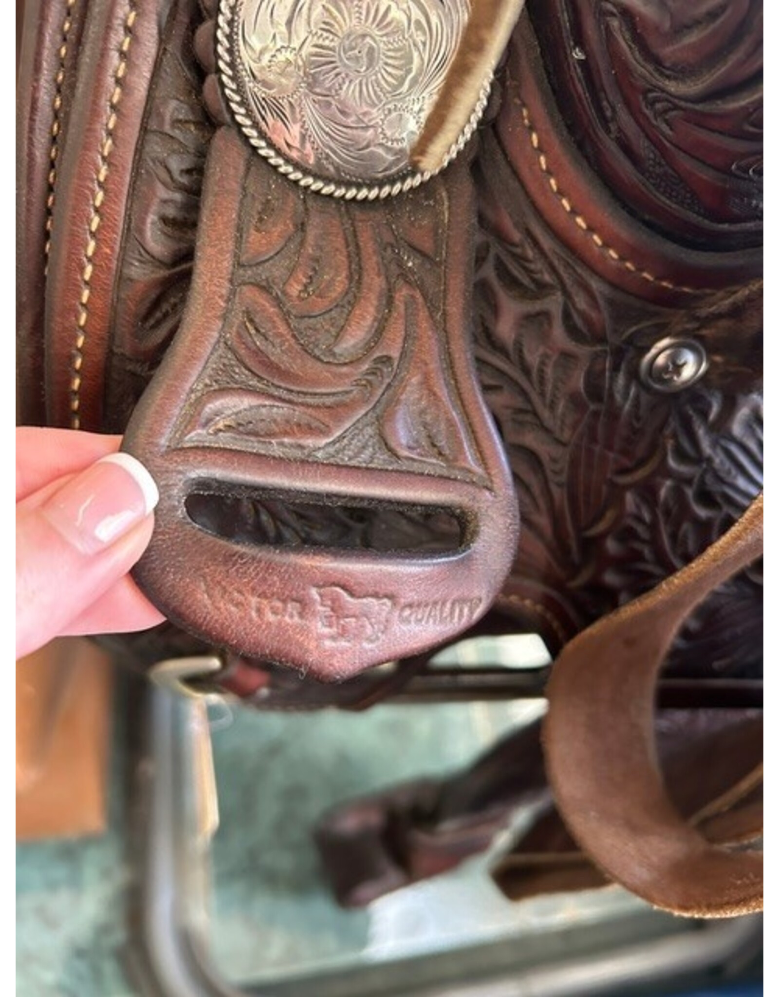 Victor Equitation Saddle with Real Silver 16" Seat 7" Gullet
