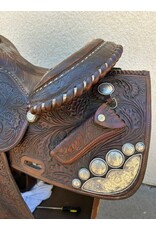 Victor Equitation Saddle with Real Silver 16" Seat 7" Gullet