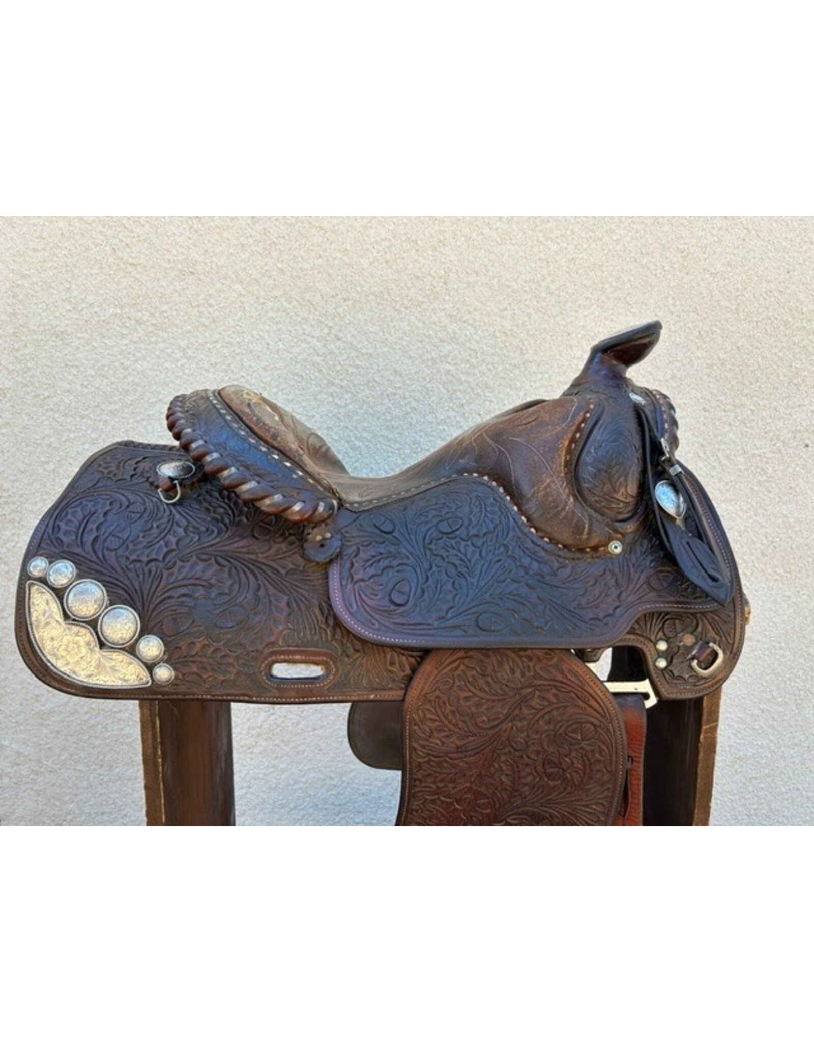 Victor Equitation Saddle with Real Silver 16" Seat 7" Gullet