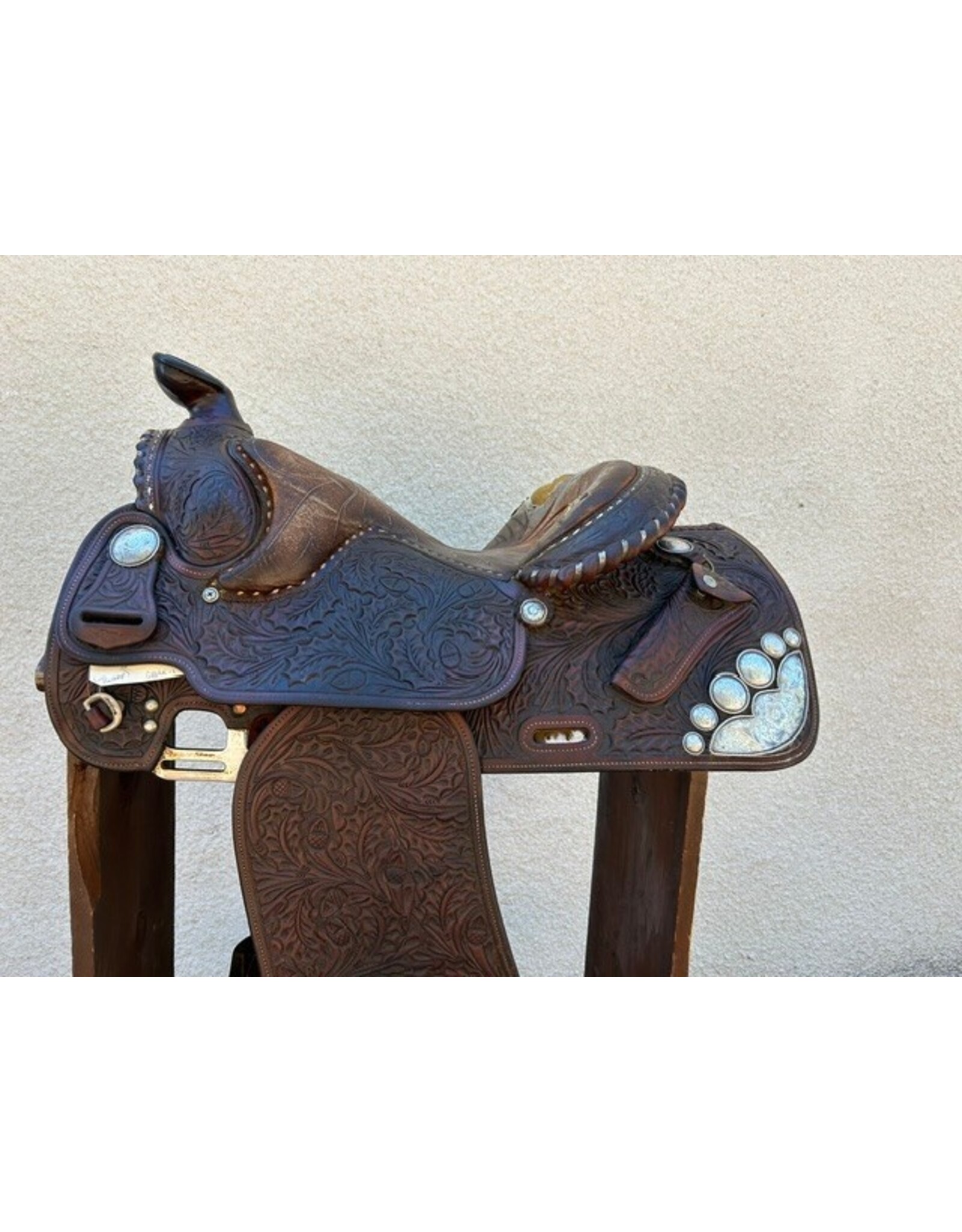 Victor Equitation Saddle with Real Silver 16" Seat 7" Gullet