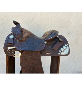 Victor Equitation Saddle with Real Silver 16" Seat 7" Gullet