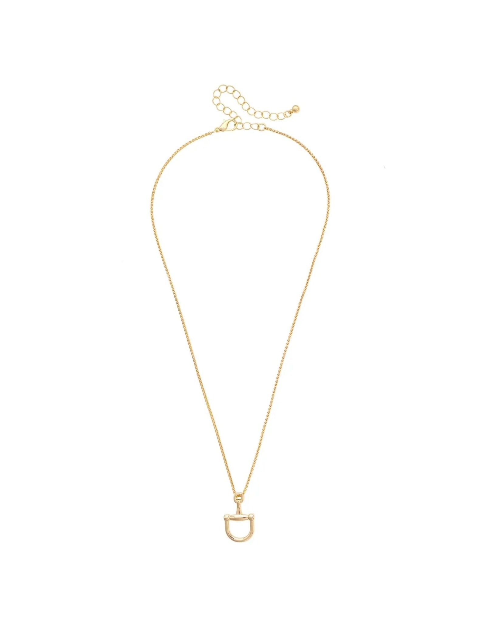 Canvas Style Cinnamon Horsebit Necklace in Shiny Gold