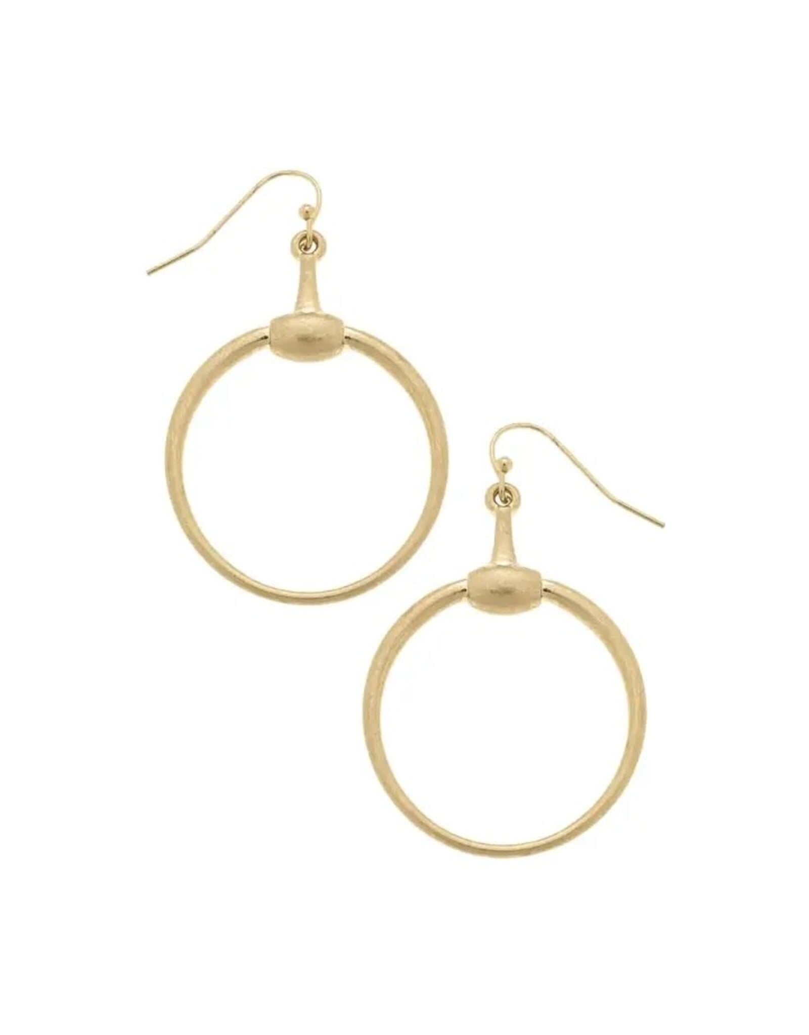 Canvas Style Peyton Horsebit Earrings in Shiny Gold