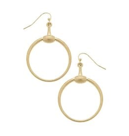 Canvas Style Peyton Horsebit Earrings in Shiny Gold