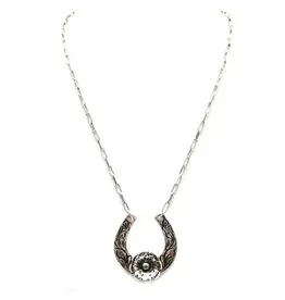 Snowing West Western Horseshoe Flower Necklace