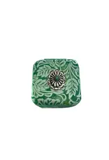 Snowing West Western Pattern Turquoise Concho Jewelry Box