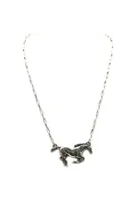 Snowing West Western Running Horse Necklace