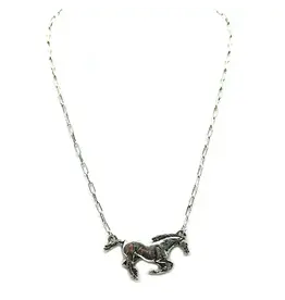 Snowing West Western Running Horse Necklace