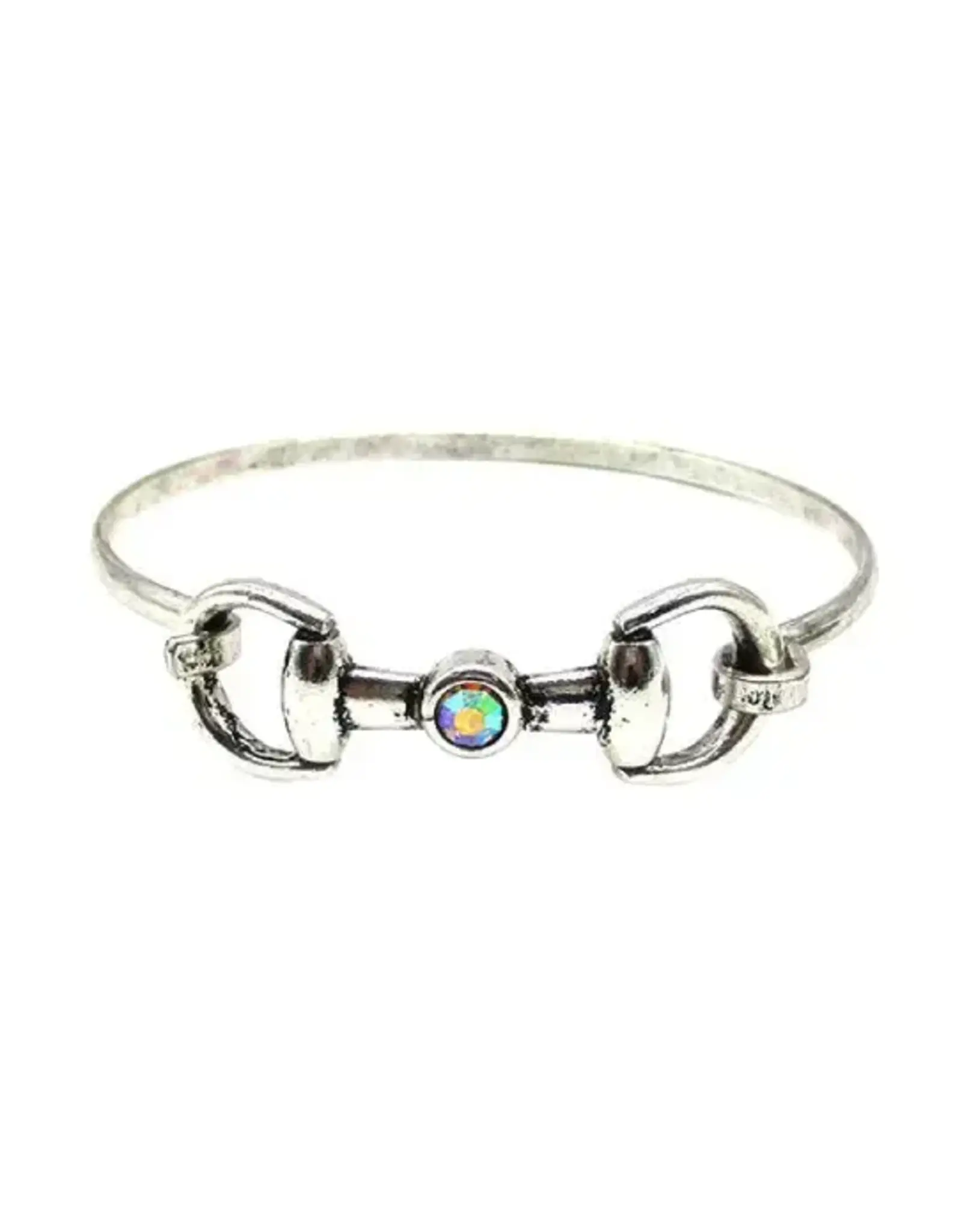 Snowing West Western Snaffle Bit Ab Stone Wire Bracelet