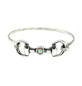 Snowing West Western Snaffle Bit Ab Stone Wire Bracelet