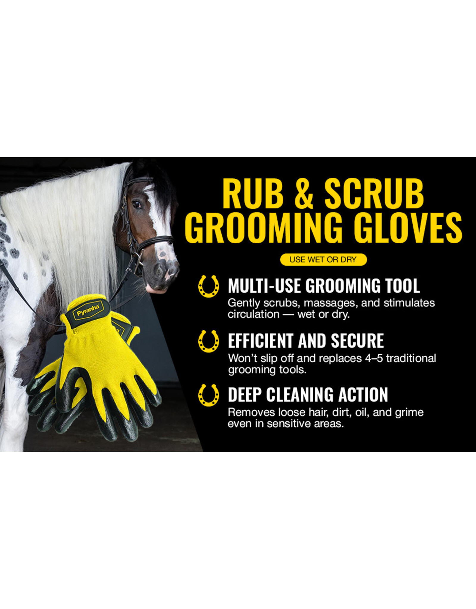 Pyranha Rub and Scrub Grooming Glove