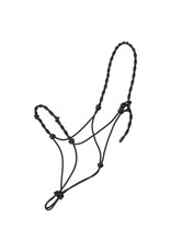 Knotted Draft Rope Halter with Twisted Crown Black