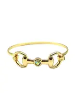 Snowing West Western Snaffle Bit Ab Stone Wire Bracelet