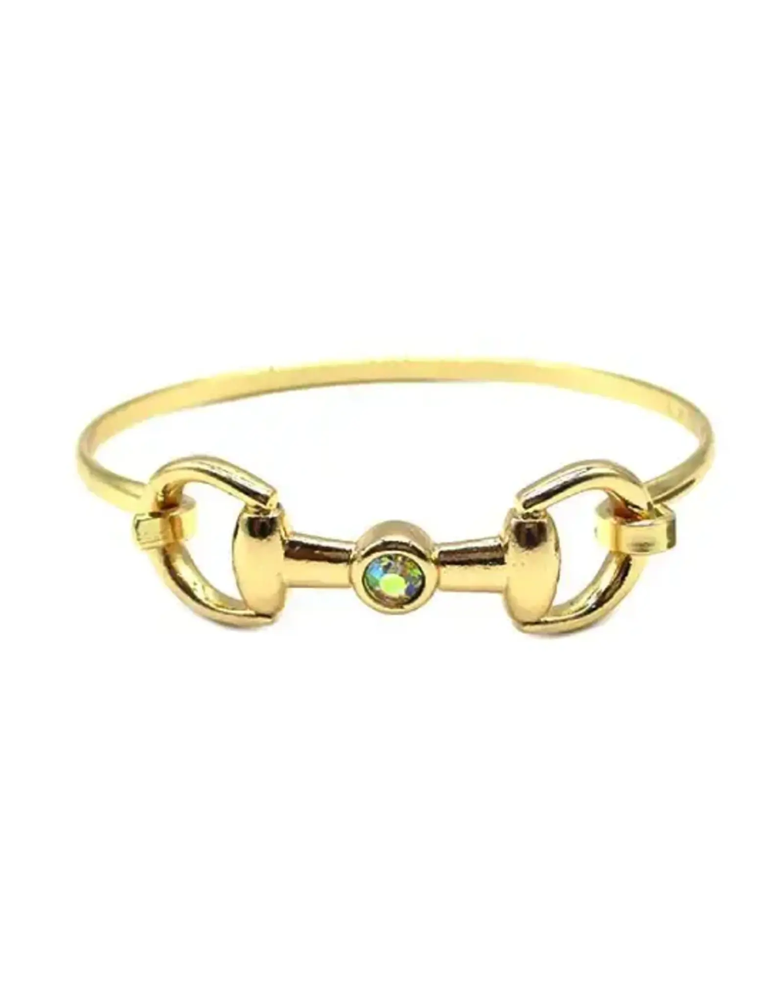 Snowing West Western Snaffle Bit Ab Stone Wire Bracelet
