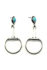 Snowing West Western Snaffle Bit Turquoise Dangle Earring