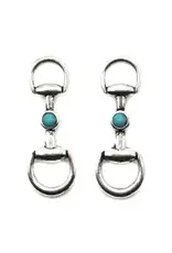 Snowing West Western Snaffle Bit Turquoise Post Earring