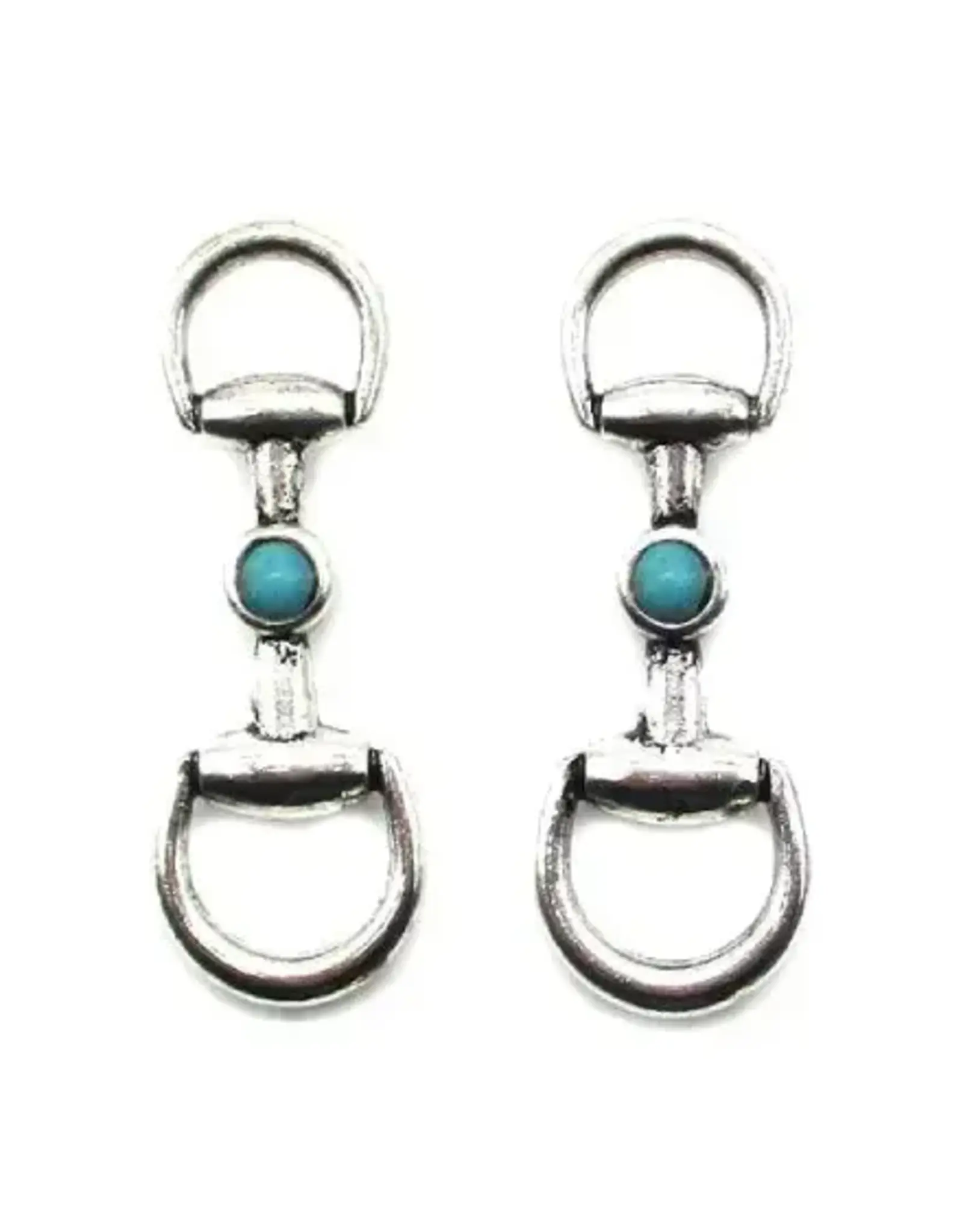 Snowing West Western Snaffle Bit Turquoise Post Earring